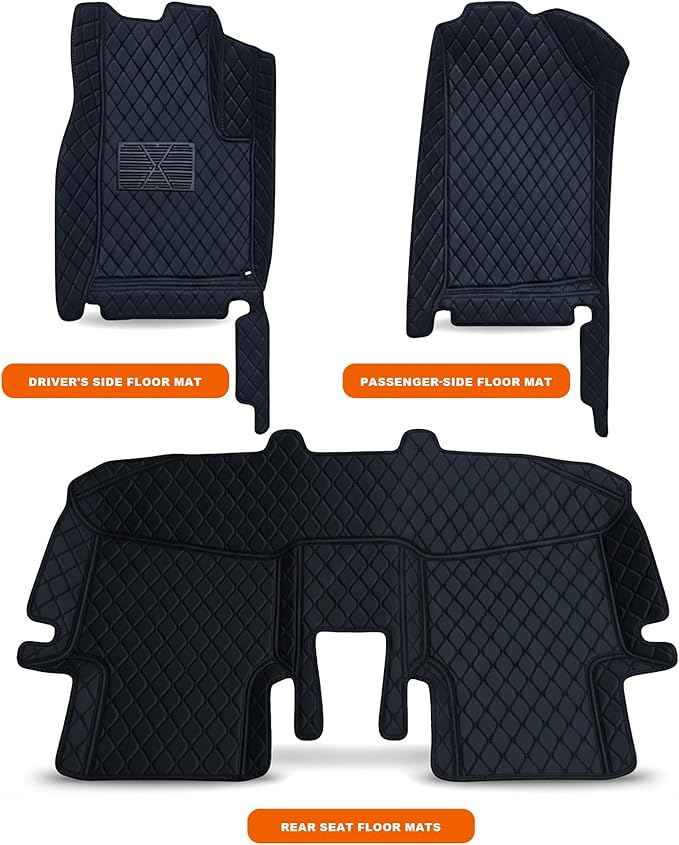 Customized Personalized car Floor MATS Luxury Full-Body car Floor mats are Suitable for 99% of Vehicle Models (Pickup Trucks/SUVs/sedans) and Offer Personalized Text Customization (Light Brown)