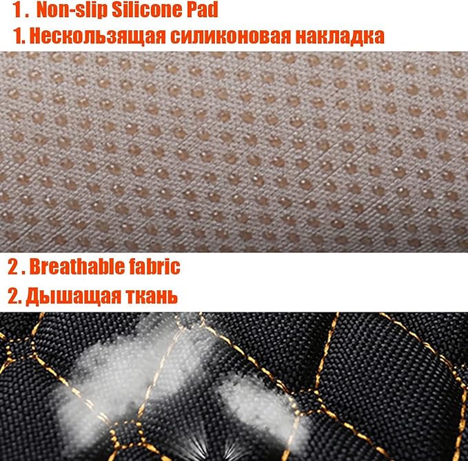 Car Seat Covers Front&Rear Protector Mat Pad, Anti-Slip Full Set Car Seat Cushion, Linen Fabric Universal Size (Gray, Bottom(Front+Rear))