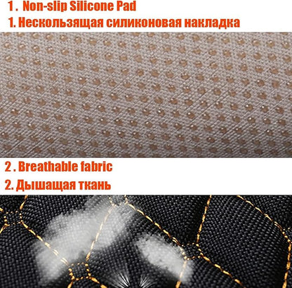 Car Seat Covers Front&Rear Protector Mat Pad, Anti-Slip Full Set Car Seat Cushion, Linen Fabric Universal Size (Gray, Bottom(Front+Rear))