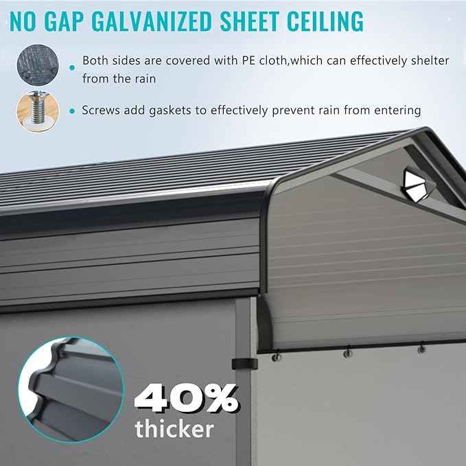 Metal Carport,12x20 Carport Canopy Heavy Duty All Weather,Car Tent Garage with Galvanized Metal Roof,Metal Car Ports for Snow,Outdoor Car Shelter,Grey