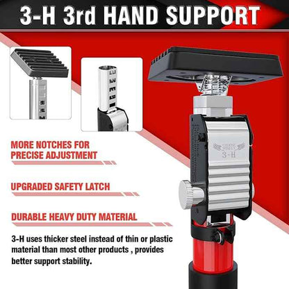3-H Truck Cargo Bar, 43"-77" Adjustable Support Pole All Metal,Cabinet Jack,Truck Bed Divider with Self-Locking Spring Ratchet - Load Lock Bar for Vans, SUVs & Trucks,Red,2pc & Divider Bar
