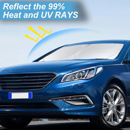 Custom Fit Sonata Windshield Sunshade for 2014 2015 2016 2017 2018 2019 Hyundai Sonata Front Window Shade Cover for Windshield Sun Visor Protector 210T Reflector Blocks UV Rays Cooler Car Accessories