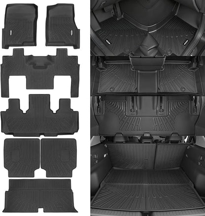 Custom Fit Floor Mats for Ford Expedition 2011-2017, All Weather TPE Floor Liners with Trunk Mat & Backrest Protectors, Odorless Full Set Interior Accessories