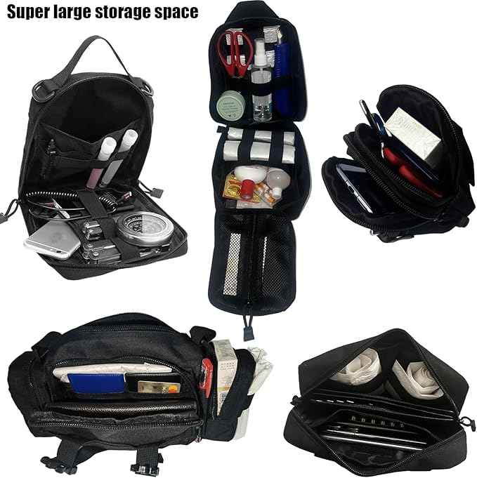 7 PACK Tactical Seat back organizer Truck organizer With 6 Detachable Pouches Universal For Car Truck Ford Jeep Military-Grade Heavier Panels With Multi-functional Packs (Premium black)