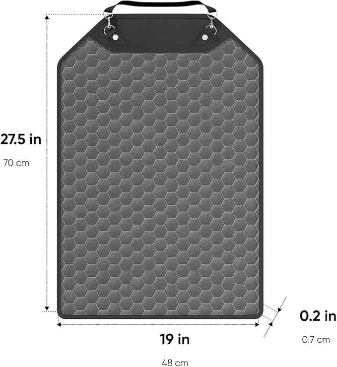 Owleys Kick Mat Back Seat Protector - Car Back Seat Cover for Kids Feet - Waterproof & Sturdy Protector for Upholstery from Dirt, Mud, Scratches and Stain (Gray 2 pc)