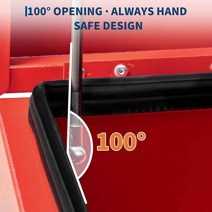 PrecisionAuto Truck Bed Toolbox Truck Tool Box Heavy Duty Steel Storage Cabinet Organizer Chest Jobsite for Pickup, RV, Trailer
