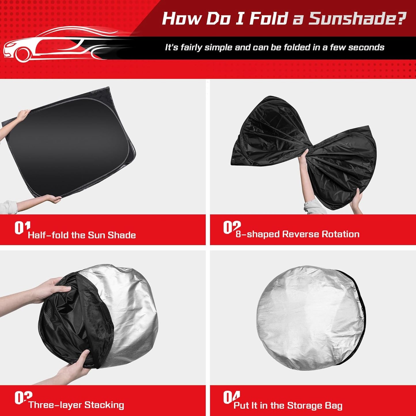 ARISMOTOR Windshield Sun Shade for Audi A3 2022-2025, Custom Fit Foldable Front Window Sunshade Sun Visor Protector, Block UV Rays Keep Your Car Cooler