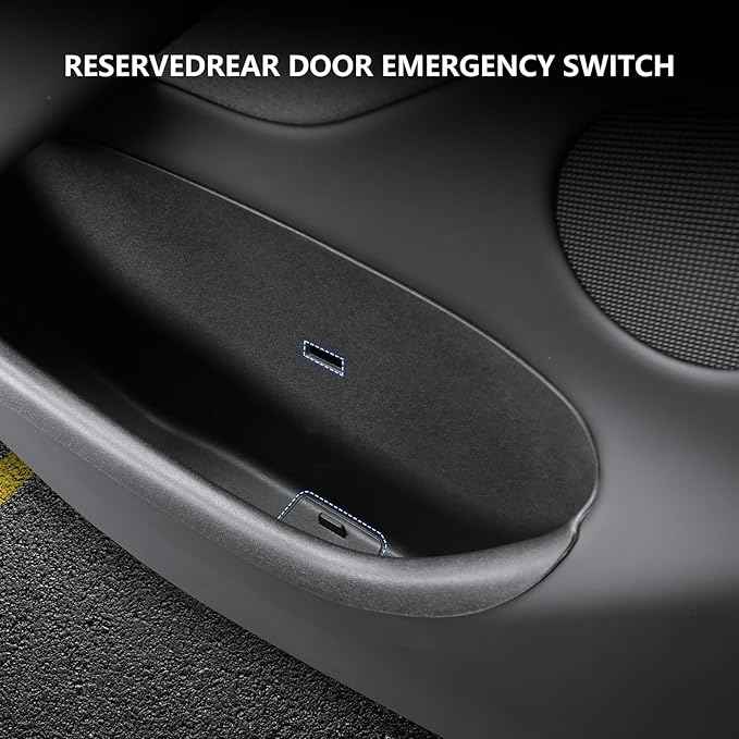 Door Storage Organizer Set for Tesla Model Y Juniper 2025 2026, 4 Pieces, Front & Rear Door Pocket Trays