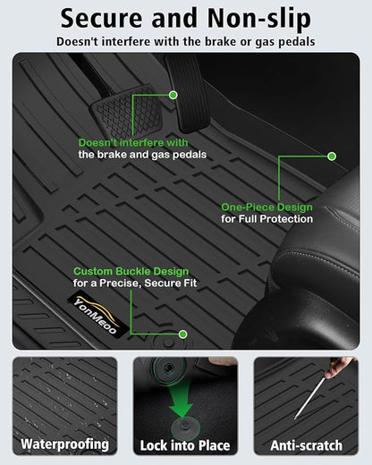 Floor Mats Custom Fit for Chevy Trailblazer FWD 2021-2025 2026 Trunk Mat with Backrest Mat All Weather TPE Cargo Liner Full Set for Chevrolet Trailblazer Accessories,Black (Upper Cargo Floor Mat)