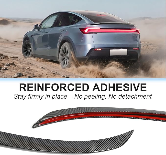 Spoiler for Tesla Model Y Juniper 2025 2026, Sporty OEM Style Trunk Wing ABS Aerodynamic Rear Lip Tail Spoiler for Model Y Juniper Exterior Accessories, Glossy Carbon Fiber