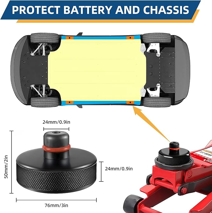 Tesla Jack Pads Lifting Jack Pad for Tesla Model 3/Y/S/X Tesla Pucks Accessories with Tire Repair Tools Kit for Tesla Vehicles 2016 to 2026,4 Pucks with Storage Case