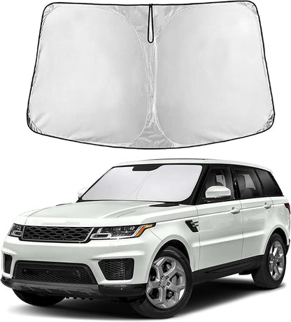 EcoNour Windshield Sun Shade Compatible for Land Rover Range Rover Sport 2014-2022 Front Window Sunshade Foldable Sun Visor UV & Heat Blocking Protection