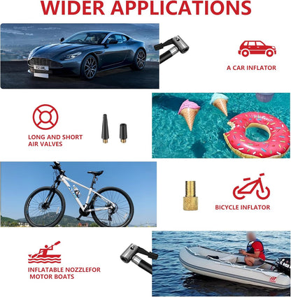 Tire Inflator 20V Cordless Mini Air Compressor DC 12V Portable Handheld Car Air Pump 150PSI with Rechargeable Battery, Auto Shut Off, LED, Digital Pressure Gauge for Cars Bikes (Red)