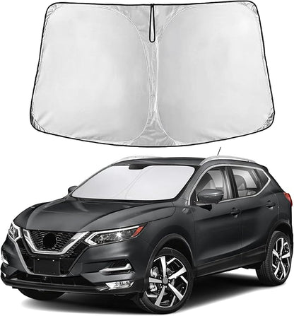 EcoNour Windshield Sun Shade Compatible for Nissan Rogue Sport 2017–2022 | Compact SUV Front Window Sunshade | Foldable Sun Visor Protector | UV & Heat Blocking Protection