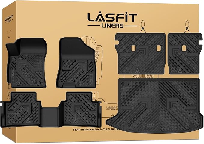 LASFIT Floor Mats & Cargo Mat for Hyundai Kona 2018-2023 /Kona N 2022 2023 (No Electric Models), All Weather TPE Accessories Floor Liners for Kona 2023-2018 Base/SE/SEL/Limited/N Line,Black