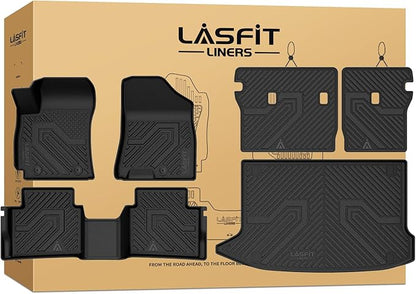 LASFIT Floor Mats & Cargo Mat for Hyundai Kona 2018-2023 /Kona N 2022 2023 (No Electric Models), All Weather TPE Accessories Floor Liners for Kona 2023-2018 Base/SE/SEL/Limited/N Line,Black