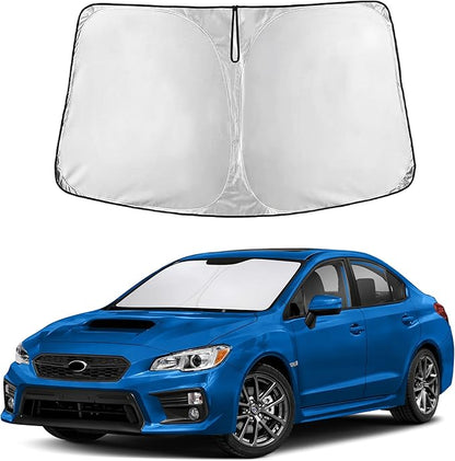 EcoNour Windshield Sun Shade Compatible for Subaru WRX 2008-2021 Front Window Sunshade Foldable Sun Visor UV & Heat Blocking Protection