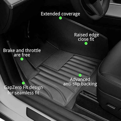 SUPER LINER Floor Mats Compatible with 2020-2024 Tesla Model Y 5 Seat ，CabinProtect™ Pro Kit Full-Cabin Protection System ，Cargo Mat | Trunk Mats Accessories