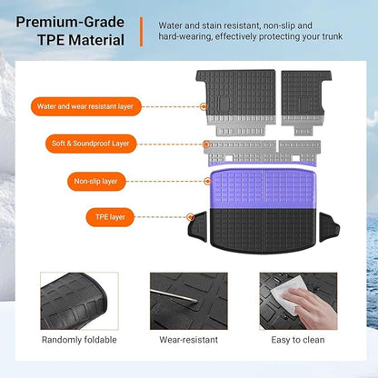 powoq Fuel Cargo Mat Compatible with 2017-2022 Honda CRV Trunk Mat Cargo Liner TPE Backrest Trunk Liner Replacement for 2017 2018 2019 2020 2021 2022 Honda CRV Accessories