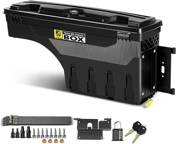 YHTAUTO Passenger Side Truck Bed Storage Tool box Compatible with 2015-2023 Chevrolet Colorado & GMC Canyon, 2019-2021 Fits 74" Bed, Lockable Swing Waterproof Wheel Well Toolbox