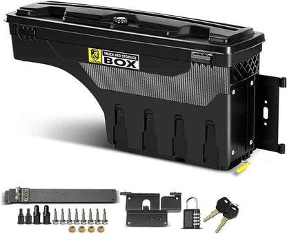 YHTAUTO Passenger Side Truck Bed Storage Tool box Compatible with 2015-2023 Chevrolet Colorado & GMC Canyon, 2019-2021 Fits 74" Bed, Lockable Swing Waterproof Wheel Well Toolbox