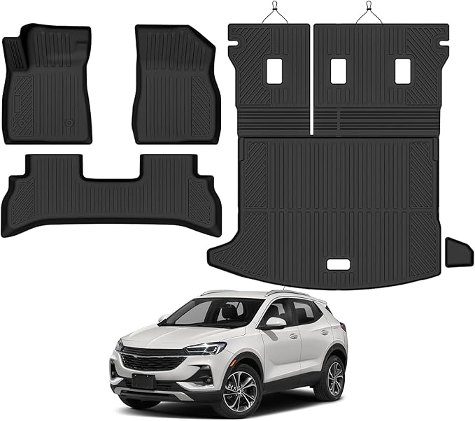 Custom Fit Floor Mats for Buick Encore GX 2020-2026(Only Fit FWD), All Weather TPE Floor Liners with Trunk Mat & Backrest Protectors, Odorless Full Set Interior Accessories