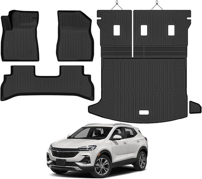 Custom Fit Floor Mats for Buick Encore GX 2020-2026(Only Fit FWD), All Weather TPE Floor Liners with Trunk Mat & Backrest Protectors, Odorless Full Set Interior Accessories
