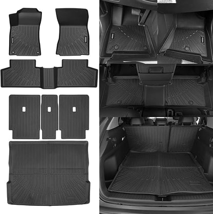 Custom Fit Floor Mats for Mercedes Benz GLB 2020-2024 2025, All Weather TPE Floor Liners with Trunk Mat & Backrest Protectors, Odorless Full Set Interior Accessories