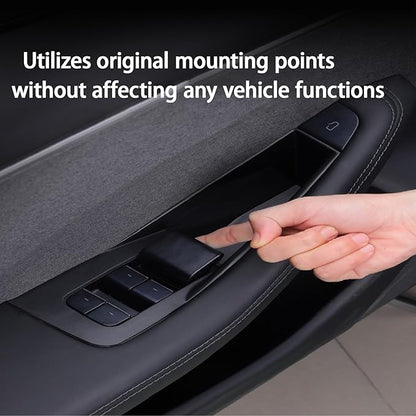 Suitable for Tesla Model Y (Juniper) 2025 / Model 3 (Highland) Door Handle Storage Box Organizer Tray (4-Piece Set Model 3 Highland)
