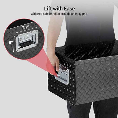 Garvee 30 Inch Truck Bed Tool Box, Heavy Duty Aluminum Pickup Tool Chest with Sliding Shelf, Waterproof & Rust-Resistant Storage Organizer for Truck, RV, Trailer, Black