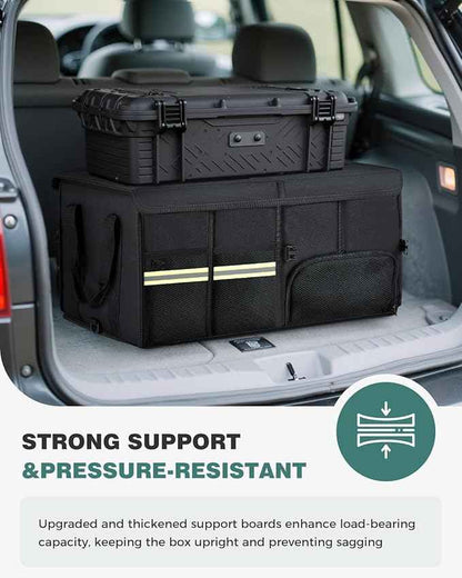 FLORICH Trunk Organizer with Breathable Shoe Storage for Suv, Waterproof Car Organizers Collapsible, Large Trunk Organizer Back Seat Storage for Car