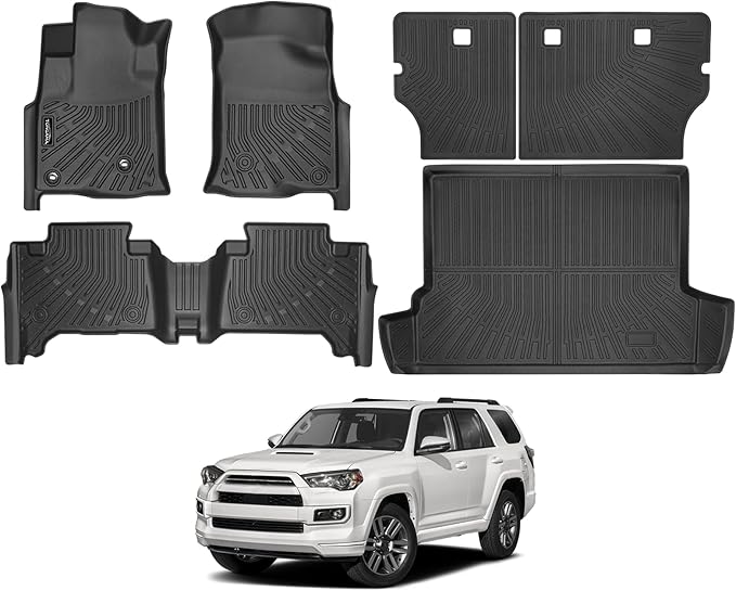 Tongama-Floor Mats for 1996 1997 1998 1999 2000 2001 2002 Toyota 4Runner, All Weather TPE Floor Liners and Trunk Mat and Backrest Mats Protectors for Toyota 4Runner Interior Waterproof Accessories