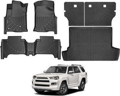 Tongama-Floor Mats for 1996 1997 1998 1999 2000 2001 2002 Toyota 4Runner, All Weather TPE Floor Liners and Trunk Mat and Backrest Mats Protectors for Toyota 4Runner Interior Waterproof Accessories