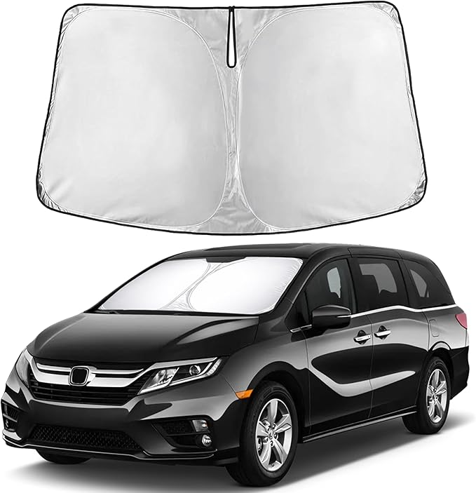 EcoNour Windshield Sun Shade Compatible for Honda Odyssey 2011–2017 | Minivan Front Window Sun Visor Protector | Foldable Sunshade | UV & Heat Blocking | Keeps Cabin Cool