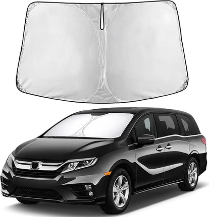 EcoNour Windshield Sun Shade Compatible for Honda Odyssey 2011–2017 | Minivan Front Window Sun Visor Protector | Foldable Sunshade | UV & Heat Blocking | Keeps Cabin Cool