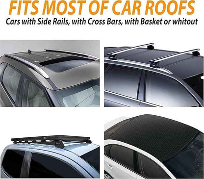 Zone Tech 21 Cubic Feet Car Rooftop Cargo Bag Carrier Soft Shell Waterproof Protective Tear and Dust Resistant Includes 6 Hooks, Anti Slip Mat, Bonus Safety Luggage Lock