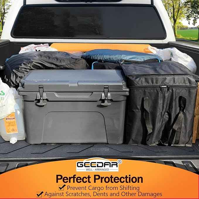 GEEDAR Heavy Duty Rubber Bed Mat for Toyota Tundra 5.5 ft Bed Liner, 2022 2023 2024 2025 Tundra Bed Mat, All Weather 5.5 ft Bed Mat for Toyouta Tundra Accessories, Black