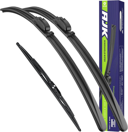 AJK Windshield Wiper Blade, OEM Quality Front and Rear Windshield Wipers for Jeep Compass 2007 2008 2009 2010 2011 2012 2013 2014 2015 2016, 22" 20" 11" Window Blades (Set of 3)