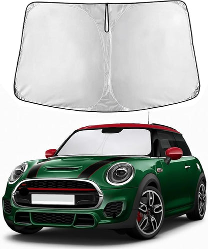 EcoNour Windshield Sun Shade for Mini Cooper F55 2015–2025 | Front Window Sunshade | Foldable Car Sun Protector | Blocks UV Rays & Keeps Interior Cooler