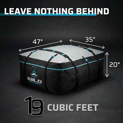 Rooftop Cargo Carrier - 19 Cubic Feet (XL), Waterproof Soft Shell Car Roof Cargo Carrier, Heavy Duty Car Top Luggage Cargo Bag with Patented Door Hooks and Non-Slip Mat