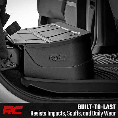 Rough Country Under Seat Storage for Ford F-150/F-250/F-350/Raptor Crew Cab (2015-2026) - Custom Rear Under Seat Organizer Tray with Lockable Lid