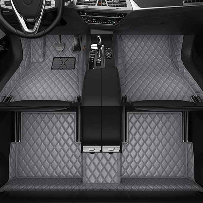 Customized Personalized car Floor MATS Luxury Full-Body car Floor mats are Suitable for 99% of Vehicle Models (Pickup Trucks/SUVs/sedans) and Offer Personalized Text Customization (Gray)