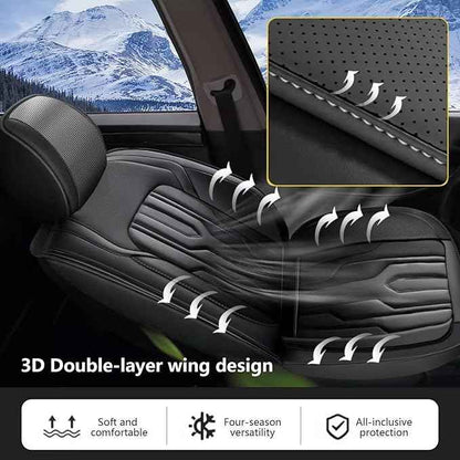 YORKNEIC Fit for Buick Verano Seat Covers Full Set 2012-2017: 5 Seats Waterproof Leather Car Seat Covers Protector (2 Row 5 Seat, Black)