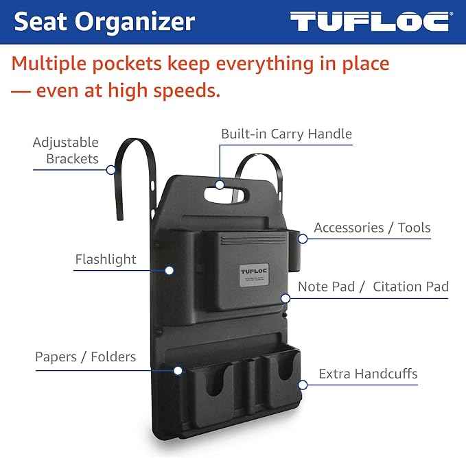 Seat Organizer for Police and Law Enforcement Vehicles - Keeps Gear Secure and Readily Accessible