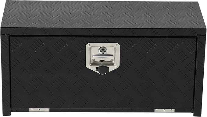 30 Inch Heavy Duty Aluminum Underbody Tool Box, Single Lock, Waterproof Square Truck Storage Chest for Pickup Bed, RV Trailer, Durable Organizer (30" X 12" X 14" - Black) – Rust-Resistant, Secure