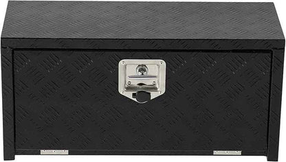 30 Inch Heavy Duty Aluminum Underbody Tool Box, Single Lock, Waterproof Square Truck Storage Chest for Pickup Bed, RV Trailer, Durable Organizer (30" X 12" X 14" - Black) – Rust-Resistant, Secure