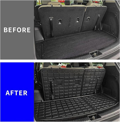 Rongtaod Floor Mats Compatible with 2020-2025 Kia Telluride 7&8 Seats (Not for 2027) Trunk Mat Cargo Mat Cargo Liner Back Seat Cover 2024 Telluride Accessories (Trunk Mat with Backrest Mat+Floor Mats)