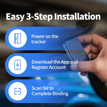 GPS Tracker for Vehicles No Monthly Fee, No Subscription, Long Battery Life, 4G SIM Card and Data Included, Trip History, GeoFence, Driving Alerts