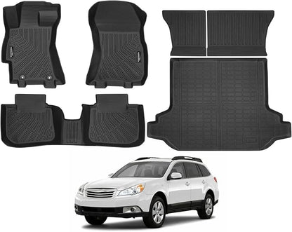 Tongama-Floor Mats for 2010-2014 Subaru Outback, All Weather TPE Floor Liners and Trunk Mat and Backrest Mats Protectors for Subaru Outback Interior Accessories