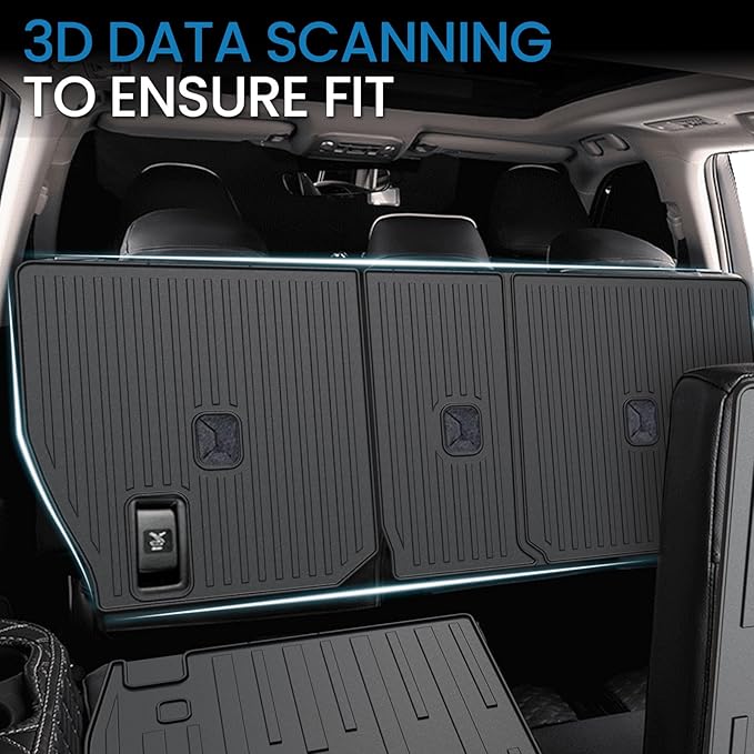 Kick Mats for 2024 2025 2026 Lexus TX 350 with 2nd Row Bench Seat, All Weather TPE Interior 7 Seats Backrest Mats Seat Back Covers Protector Car Mat Accessories for TX350 (2nd Row Kick Mats)